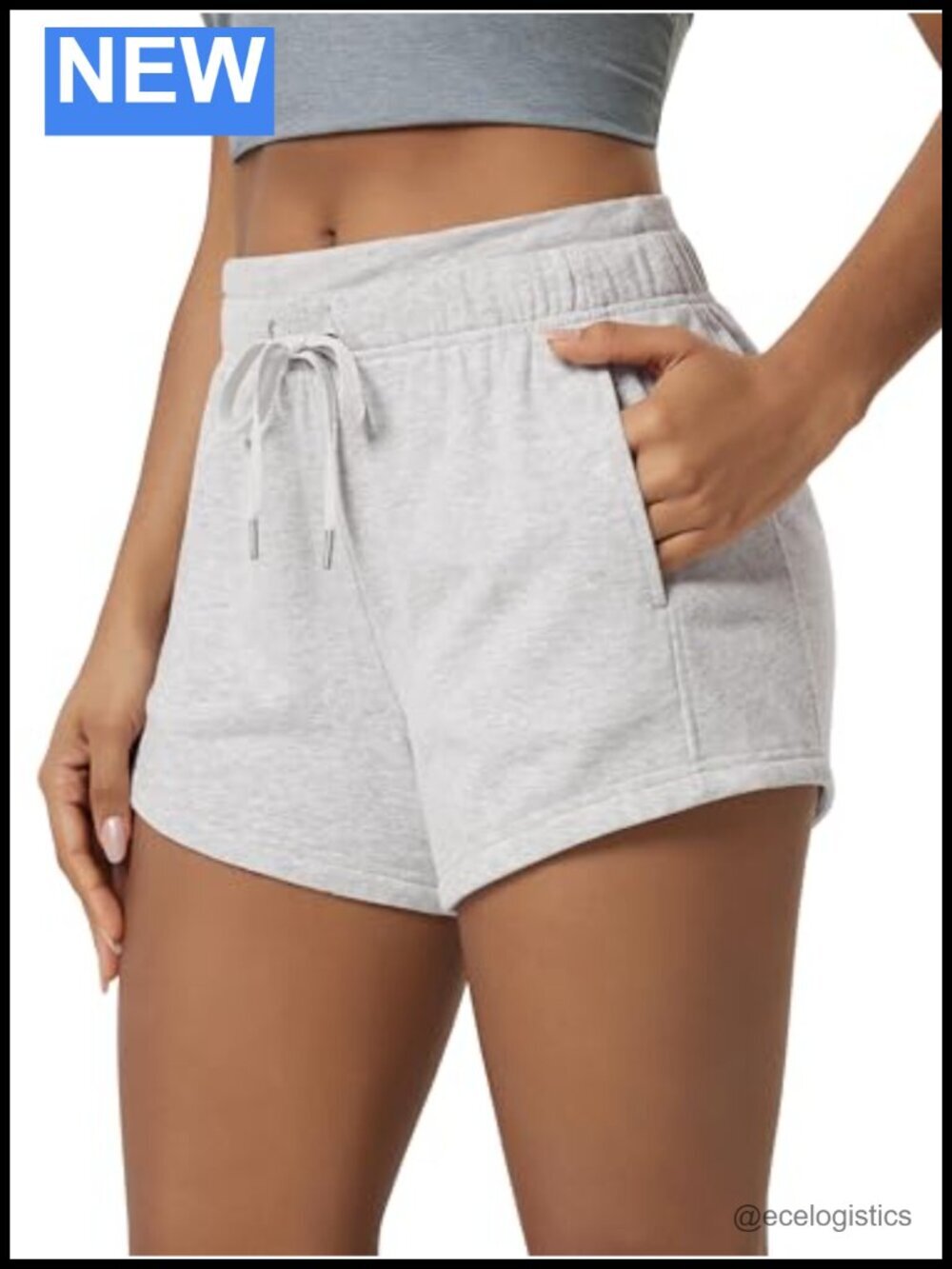 Cotton French Terry Sweat Shorts with Pockets Drawstring Casual Lounge Workout